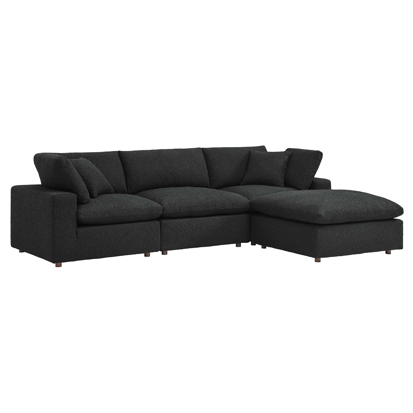 Commix 4-Piece Down Filled Overstuffed Boucle Fabric Sectional Sofa by Furniture for America