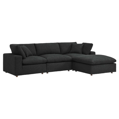 Commix 4-Piece Down Filled Overstuffed Boucle Fabric Sectional Sofa by Furniture for America