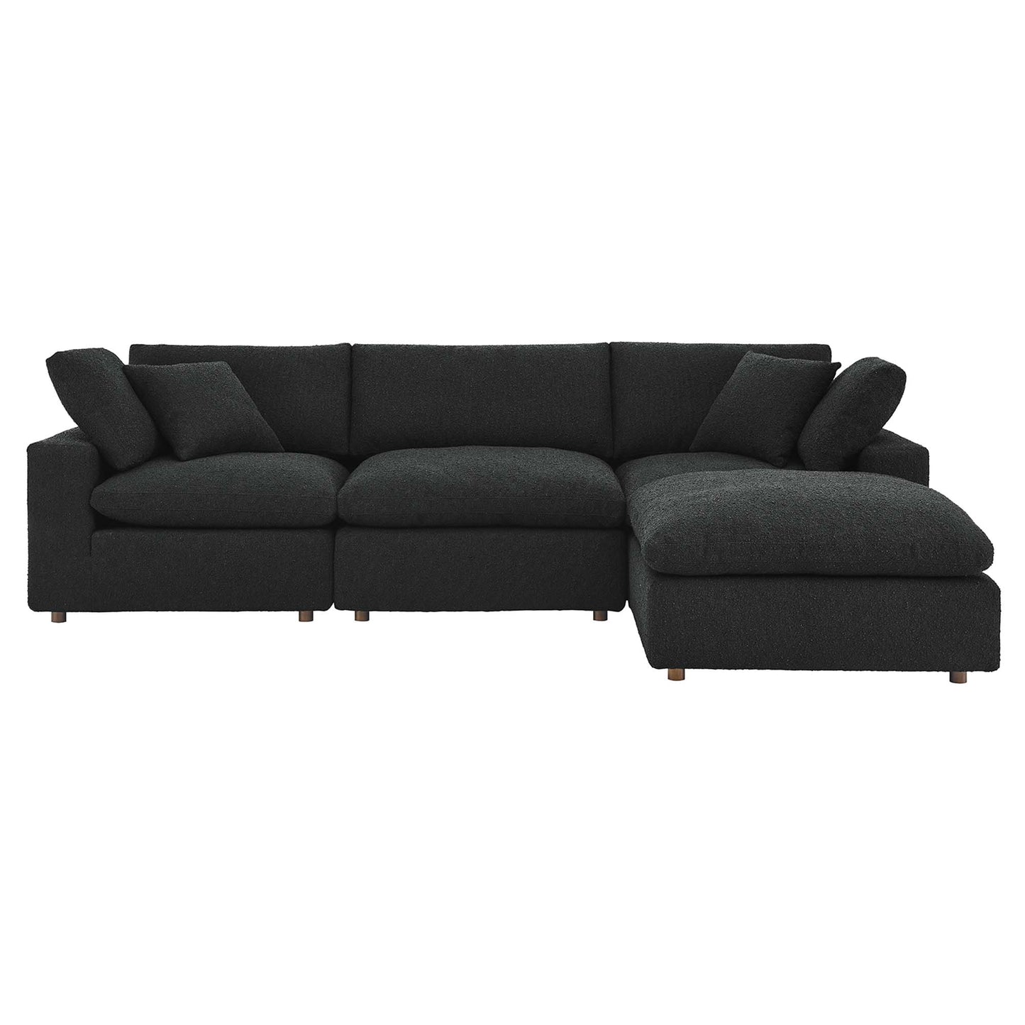 Commix 4-Piece Down Filled Overstuffed Boucle Fabric Sectional Sofa by Furniture for America