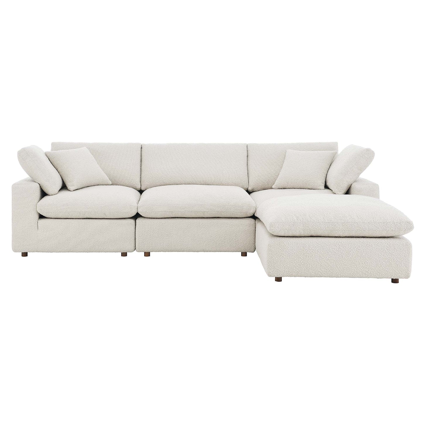 Commix 4-Piece Down Filled Overstuffed Boucle Fabric Sectional Sofa by Furniture for America