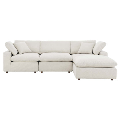 Commix 4-Piece Down Filled Overstuffed Boucle Fabric Sectional Sofa by Furniture for America