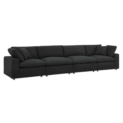 Commix Down Filled Overstuffed Boucle Fabric 4-Seater Sofa by Furniture For America