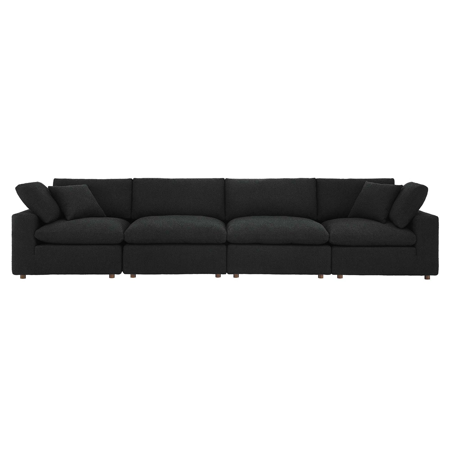 Commix Down Filled Overstuffed Boucle Fabric 4-Seater Sofa by Furniture For America