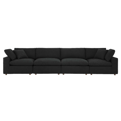 Commix Down Filled Overstuffed Boucle Fabric 4-Seater Sofa by Furniture For America