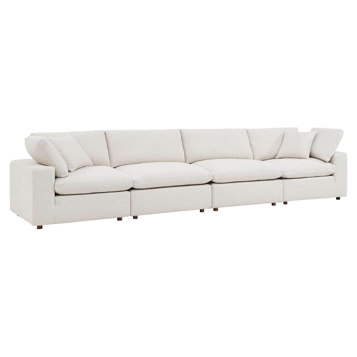 Commix Down Filled Overstuffed Boucle Fabric 4-Seater Sofa by Furniture For America