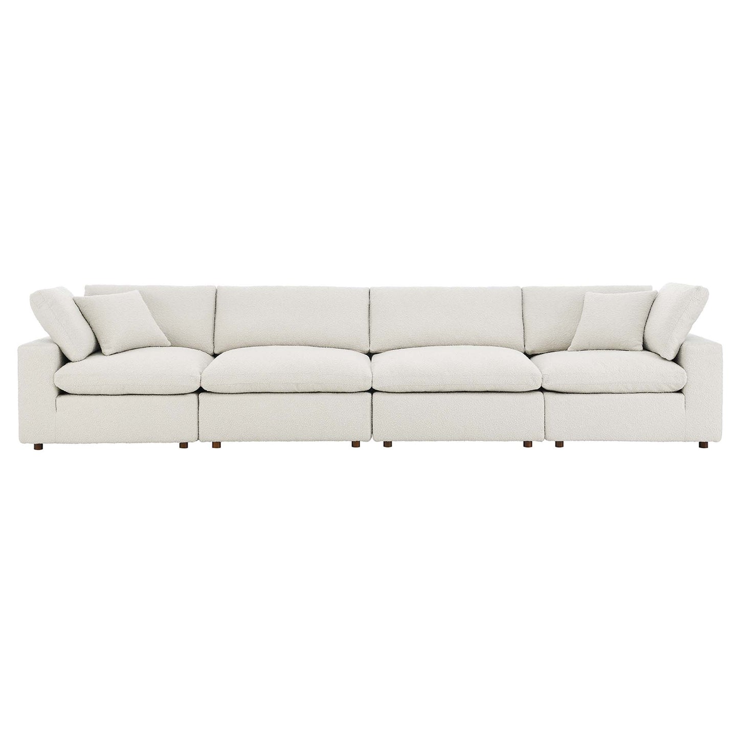 Commix Down Filled Overstuffed Boucle Fabric 4-Seater Sofa by Furniture For America