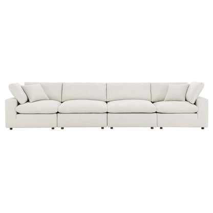 Commix Down Filled Overstuffed Boucle Fabric 4-Seater Sofa by Furniture For America