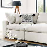 Linden Down Filled Overstuffed Boucle Fabric 4-Seater Sofa in Ivory