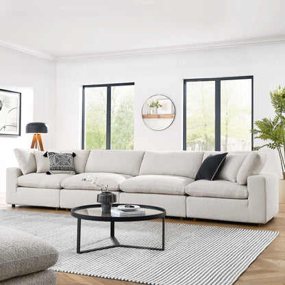 Commix Down Filled Overstuffed Boucle Fabric 4-Seater Sofa by Furniture For America