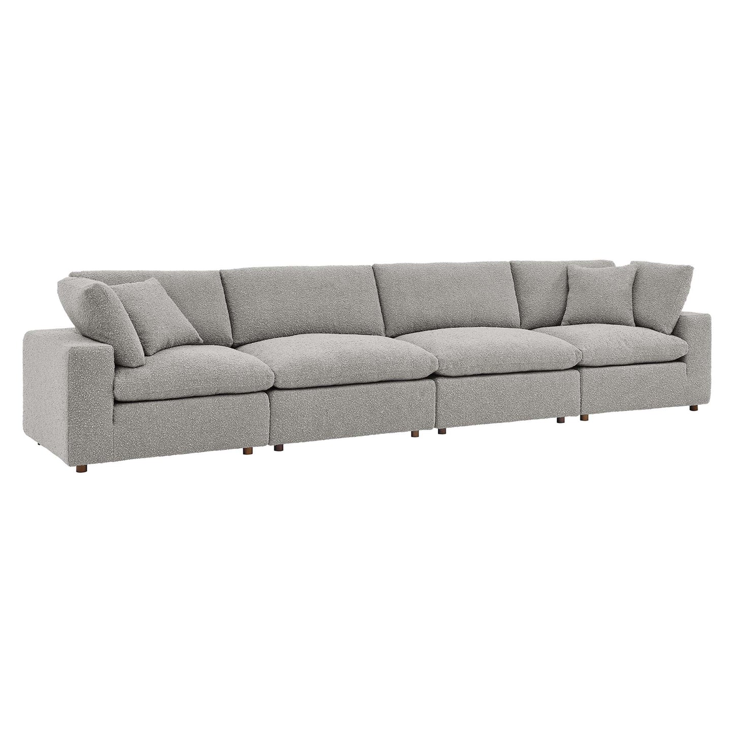 Commix Down Filled Overstuffed Boucle Fabric 4-Seater Sofa by Furniture For America