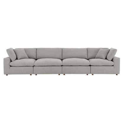 Commix Down Filled Overstuffed Boucle Fabric 4-Seater Sofa by Furniture For America