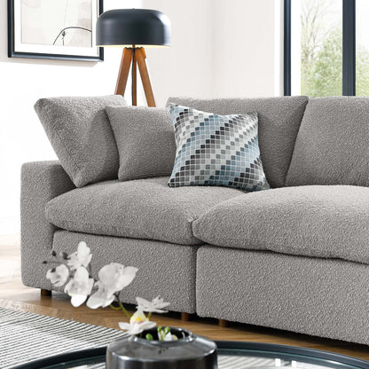 Commix Down Filled Overstuffed Boucle Fabric 4-Seater Sofa by Furniture For America