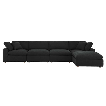 Commix 5-Piece Down Filled Overstuffed Boucle Fabric Sectional Sofa by Furniture for America