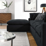Linden 5-Piece Down Filled Overstuffed Boucle Fabric Sectional Sofa in Black