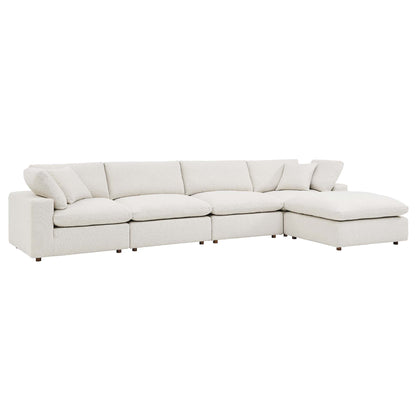 Commix 5-Piece Down Filled Overstuffed Boucle Fabric Sectional Sofa by Furniture for America