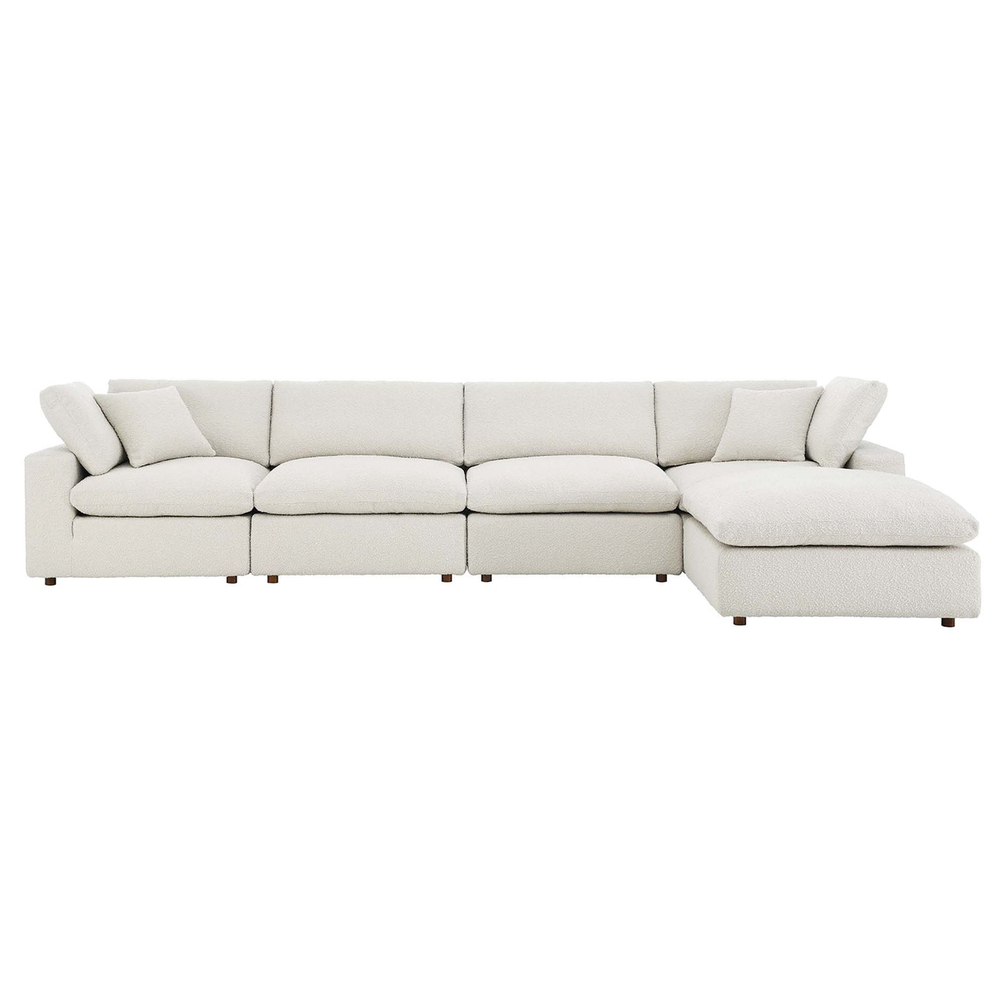Commix 5-Piece Down Filled Overstuffed Boucle Fabric Sectional Sofa by Furniture for America