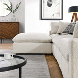 Linden 5-Piece Down Filled Overstuffed Boucle Fabric Sectional Sofa in Ivory