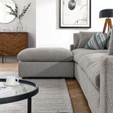 Linden 5-Piece Down Filled Overstuffed Boucle Fabric Sectional Sofa in Light Gray