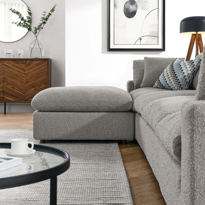 Commix 5-Piece Down Filled Overstuffed Boucle Fabric Sectional Sofa by Furniture for America