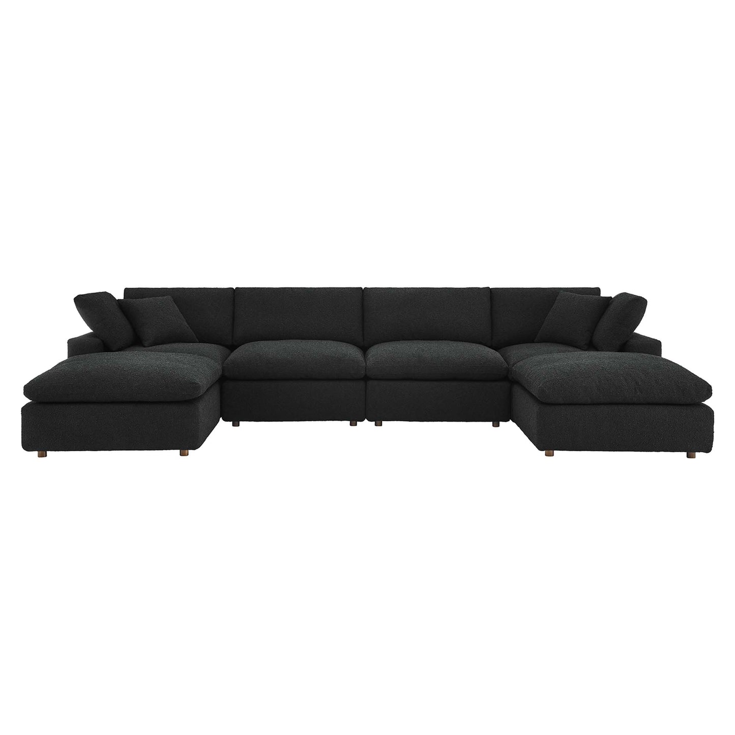 Commix 6-Piece Down Filled Overstuffed Boucle Sectional Sofa by Furniture for America