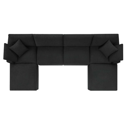 Commix 6-Piece Down Filled Overstuffed Boucle Sectional Sofa by Furniture for America