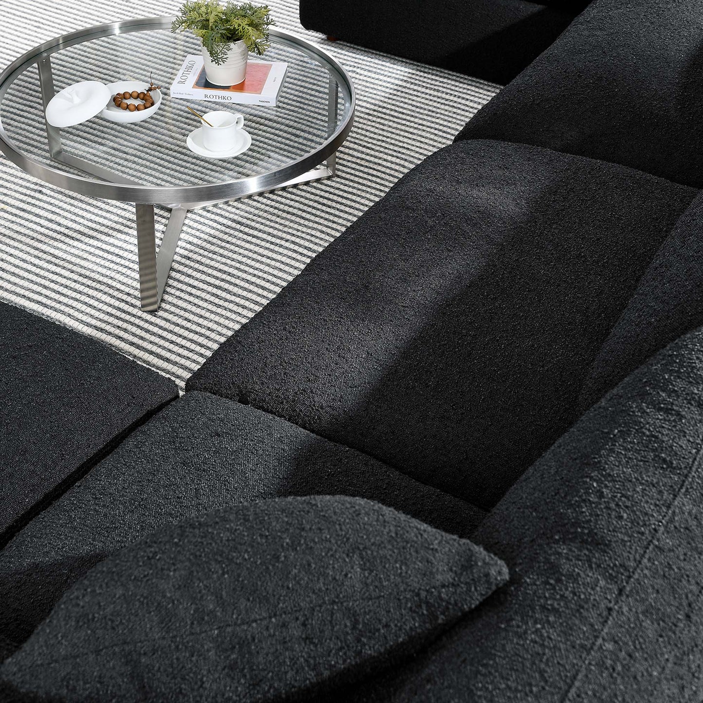 Commix 6-Piece Down Filled Overstuffed Boucle Sectional Sofa by Furniture for America
