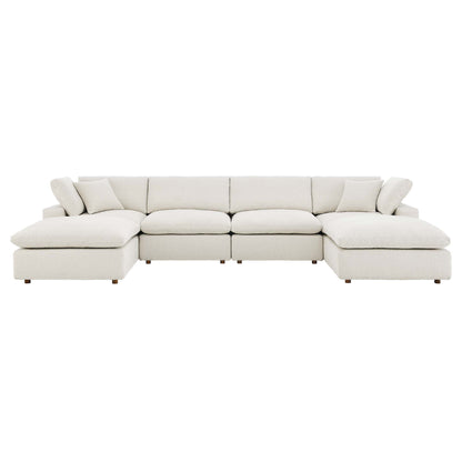 Commix 6-Piece Down Filled Overstuffed Boucle Sectional Sofa by Furniture for America