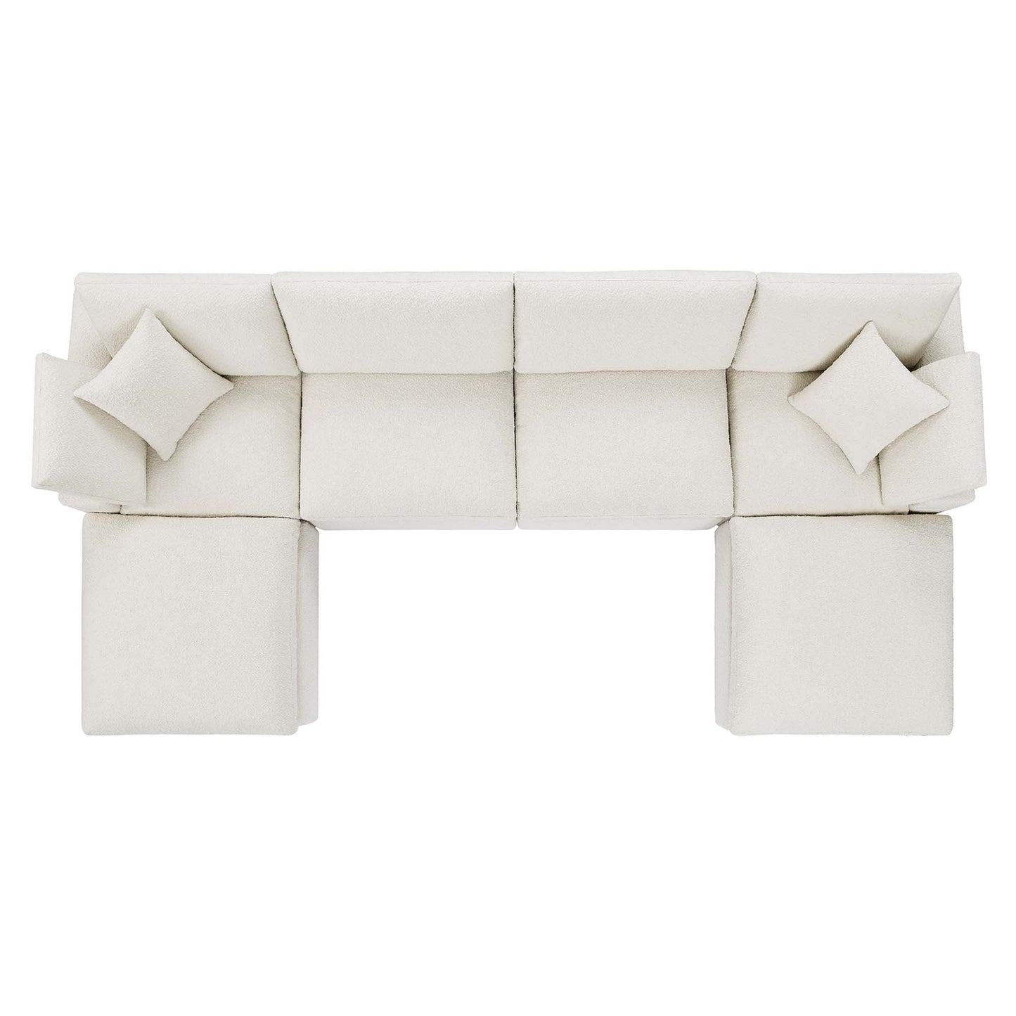 Commix 6-Piece Down Filled Overstuffed Boucle Sectional Sofa by Furniture for America