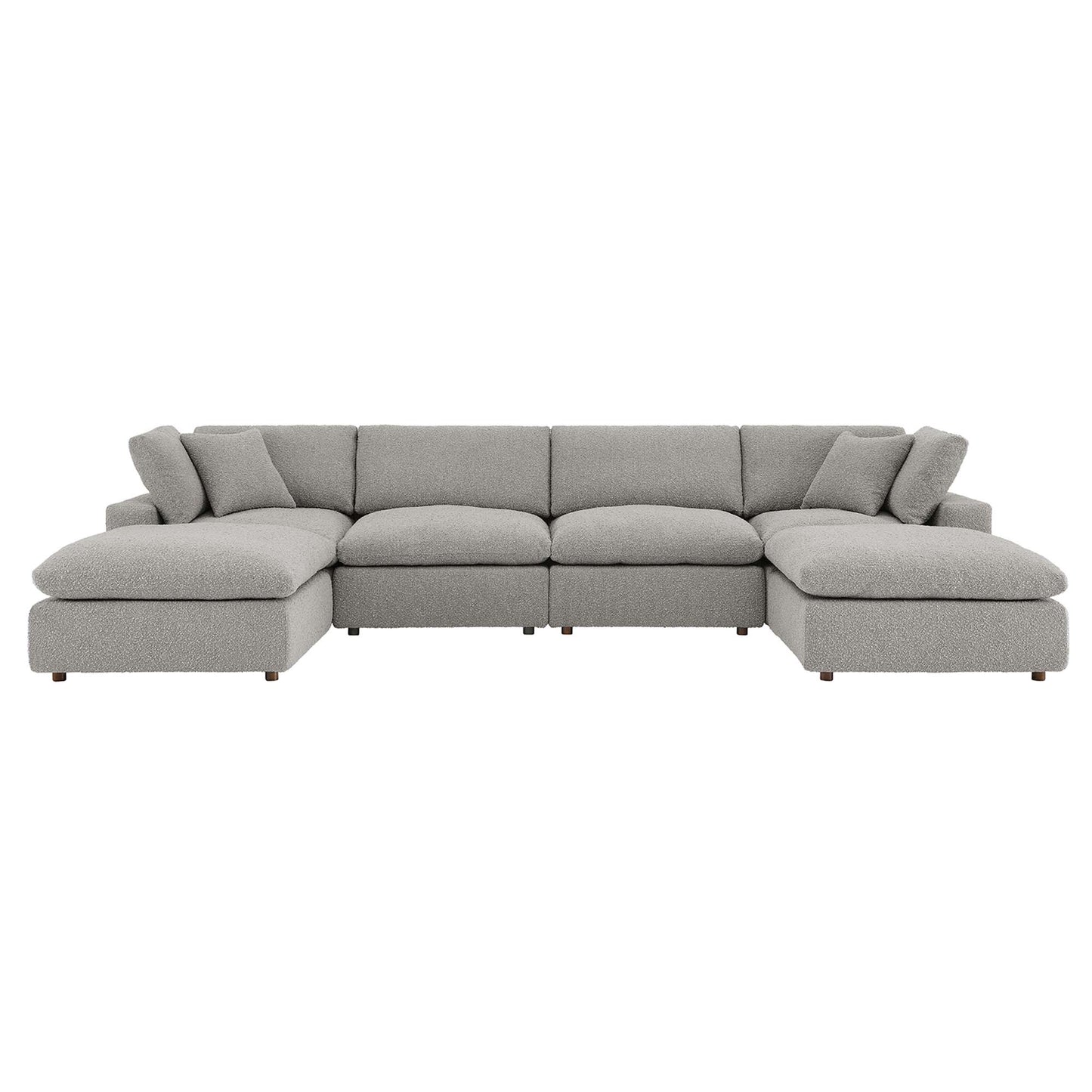 Commix 6-Piece Down Filled Overstuffed Boucle Sectional Sofa by Furniture for America