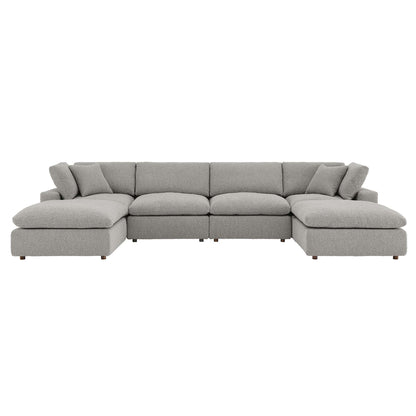 Commix 6-Piece Down Filled Overstuffed Boucle Sectional Sofa by Furniture for America