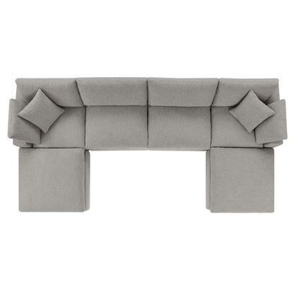 Commix 6-Piece Down Filled Overstuffed Boucle Sectional Sofa by Furniture for America