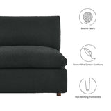 Linden 5-Piece Down Filled Overstuffed Boucle Fabric Sectional Sofa in Black