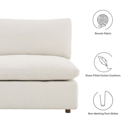 Commix 5-Piece Down Filled Overstuffed Boucle Fabric Sectional Sofa by Furniture For America