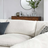 Linden 5-Piece Down Filled Overstuffed Boucle Fabric Sectional Sofa in Ivory