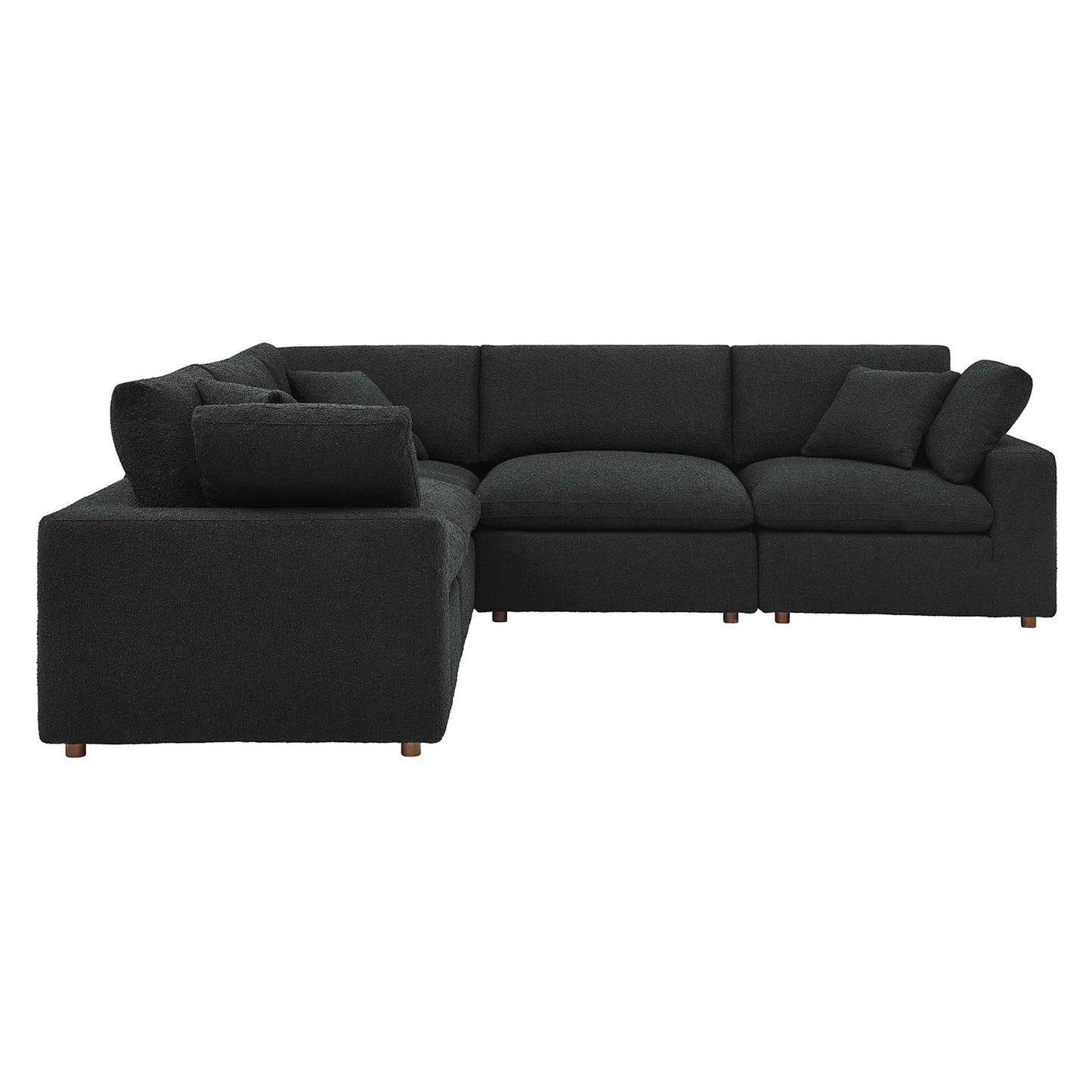 Commix 5-Piece Down Filled Overstuffed Boucle Sectional Sofa by Furniture for America