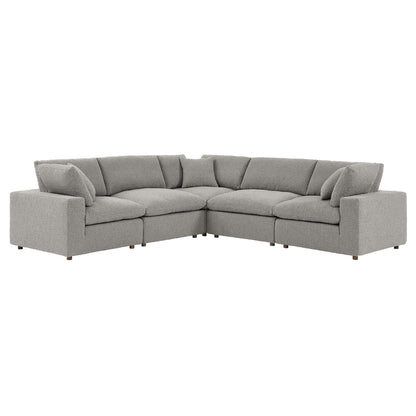Commix 5-Piece Down Filled Overstuffed Boucle Sectional Sofa by Furniture for America