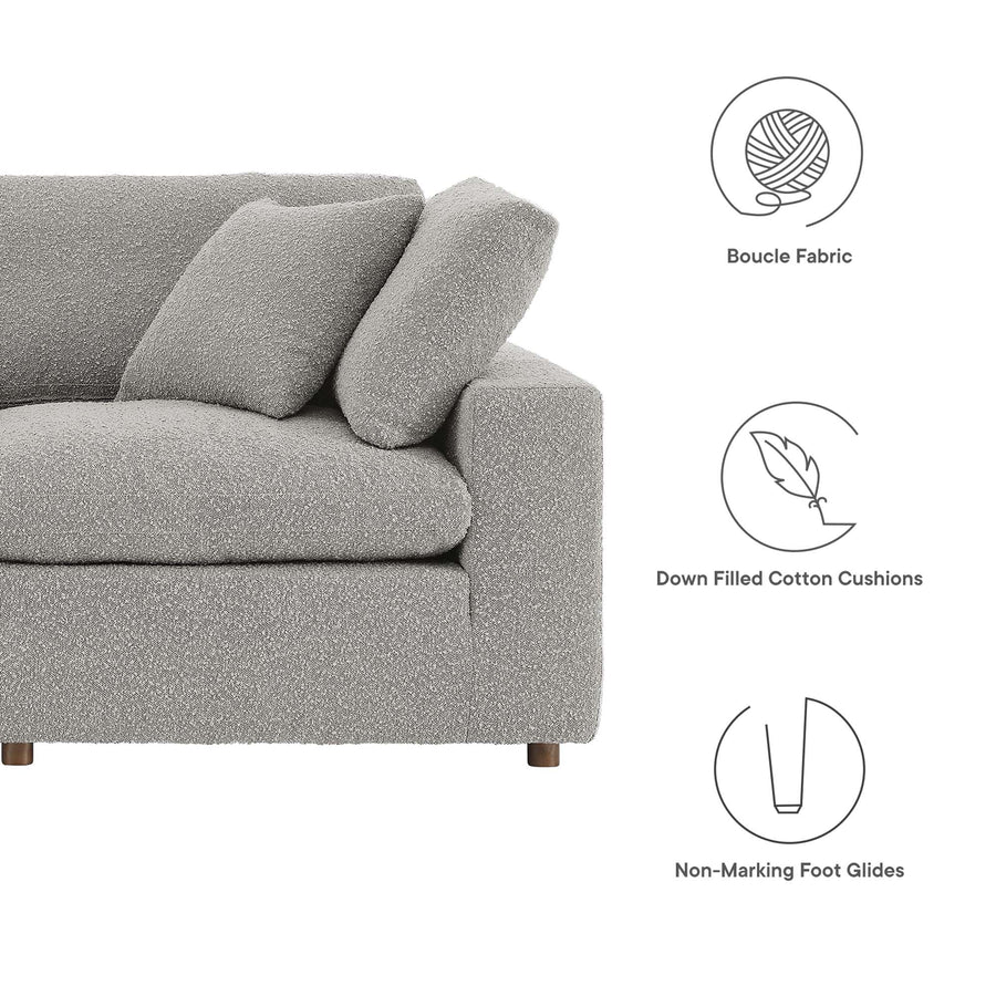 Linden 5-Piece Down Filled Overstuffed Boucle Sectional Sofa in Light Gray