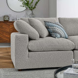 Linden 5-Piece Down Filled Overstuffed Boucle Sectional Sofa in Light Gray