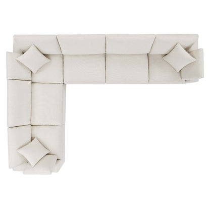 Commix 6-Piece Down Filled Overstuffed Boucle Fabric Sectional Sofa by Furniture for America