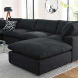 Linden 7-Piece Down Filled Overstuffed Boucle Sectional Sofa in Black
