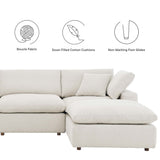 Linden 7-Piece Down Filled Overstuffed Boucle Sectional Sofa in Ivory