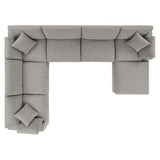 Linden 7-Piece Down Filled Overstuffed Boucle Sectional Sofa in Light Gray