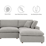 Linden 7-Piece Down Filled Overstuffed Boucle Sectional Sofa in Light Gray