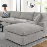 Linden 7-Piece Down Filled Overstuffed Boucle Sectional Sofa in Light Gray