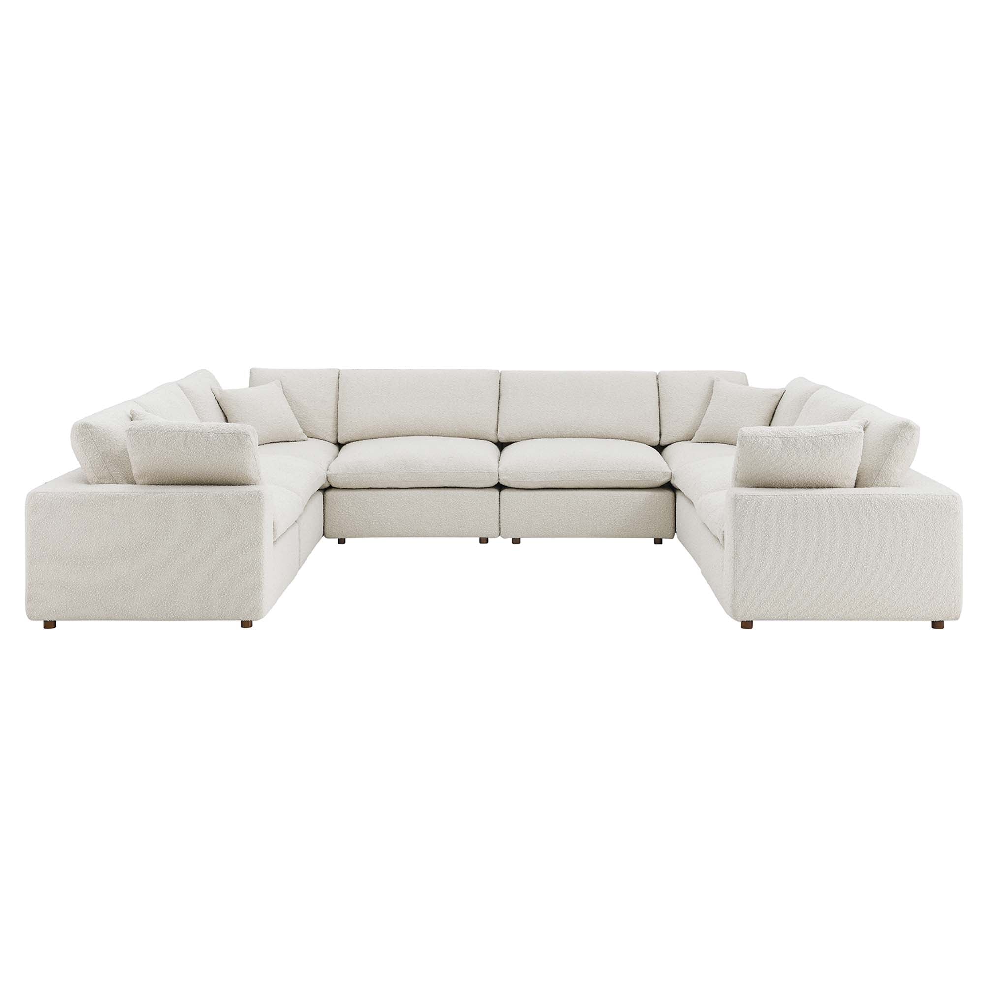 Commix 8-Piece Down Filled Overstuffed Boucle Fabric Sectional Sofa by Furniture for America