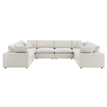 Commix 8-Piece Down Filled Overstuffed Boucle Fabric Sectional Sofa by Furniture for America
