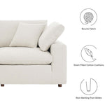 Linden 8-Piece Down Filled Overstuffed Boucle Fabric Sectional Sofa in Ivory