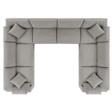 Linden 8-Piece Down Filled Overstuffed Boucle Fabric Sectional Sofa in Light Gray