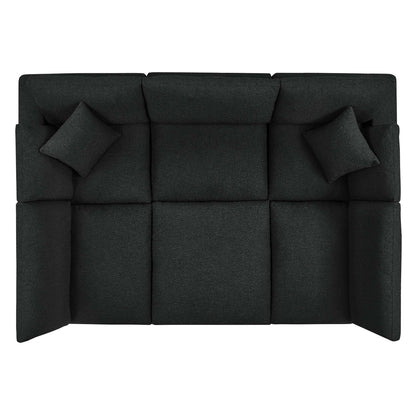 Commix 6-Piece Down Filled Overstuffed Boucle Fabric Sectional Sofa by Furniture for America