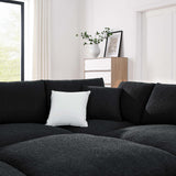 Linden 6-Piece Down Filled Overstuffed Boucle Fabric Sectional Sofa in Black